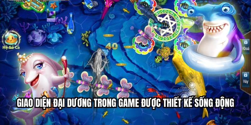 Giao diện đại dương trong game được thiết kế sống động